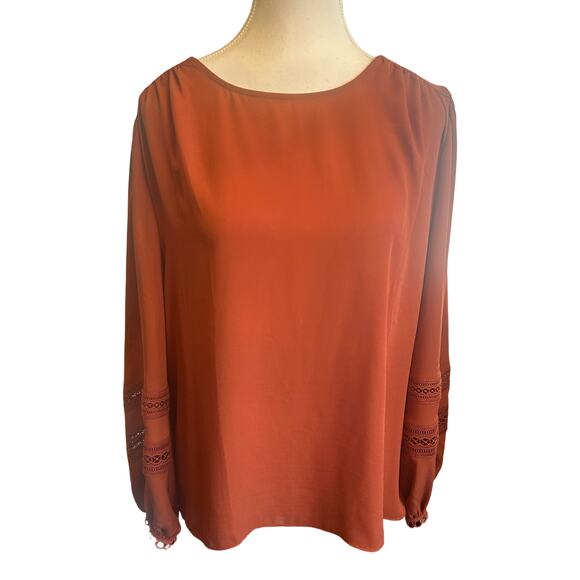 Ann Taylor Burnt Sienna Blouse - Picture 6 of 11